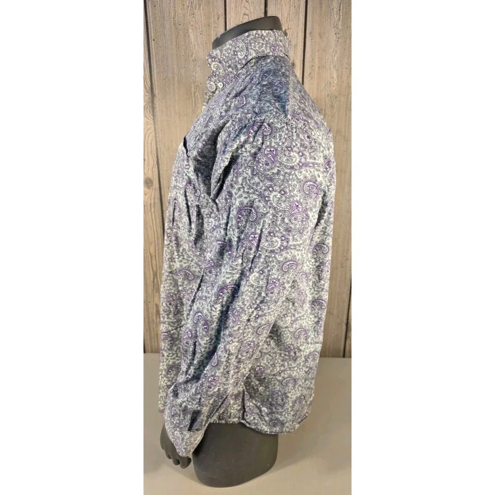 Cinch Men's Western Paisley Long Sleeve Button Front Shirt Large Cowboy Rodeo
